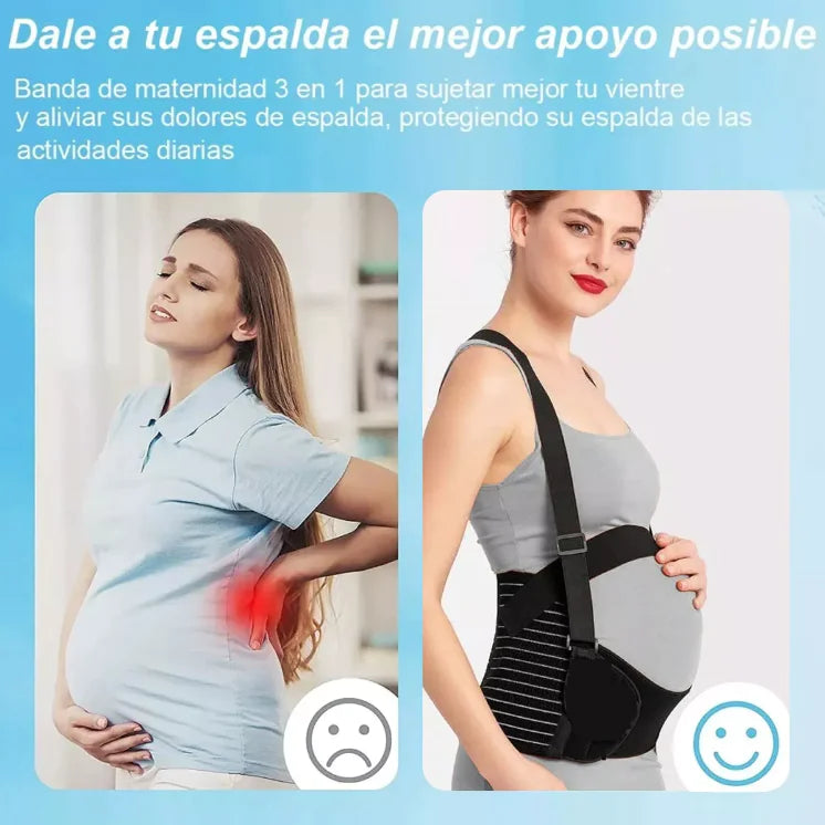 Black Polyester Prenatal Support Belly Belt for Pregnancy