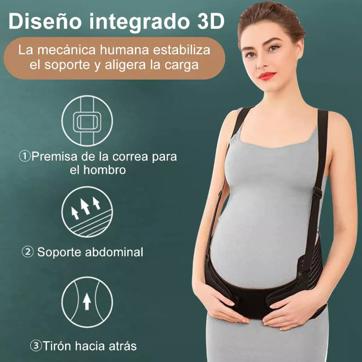 Black Polyester Prenatal Support Belly Belt for Pregnancy