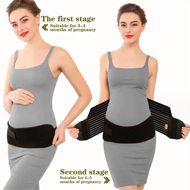 Black Polyester Prenatal Support Belly Belt for Pregnancy